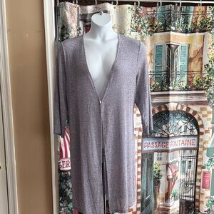 Kasper Women's Light lilac Open-Front Cardigan